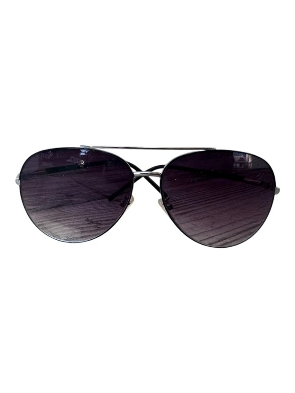 Andrea Jovine Black and Gray Large Aviator Women Sunglasses Gradient Lenses